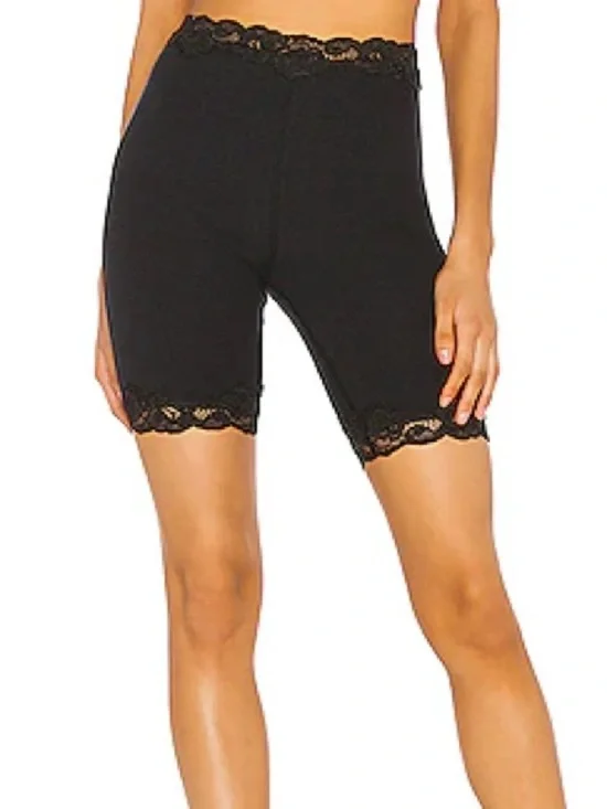 Free People Harlow Lace Trim Bike Shorts Black Sz XL - Picture 1 of 5
